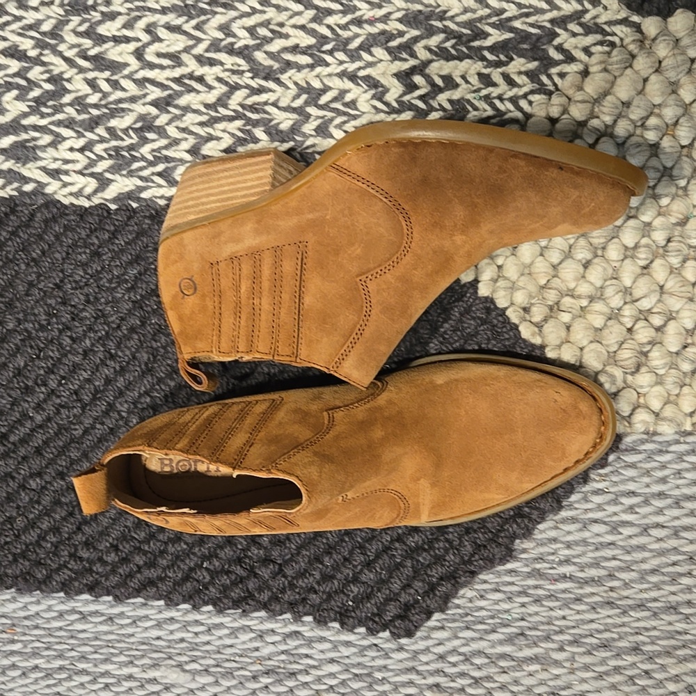 Born Suede Ankle Booties in Tan Brown